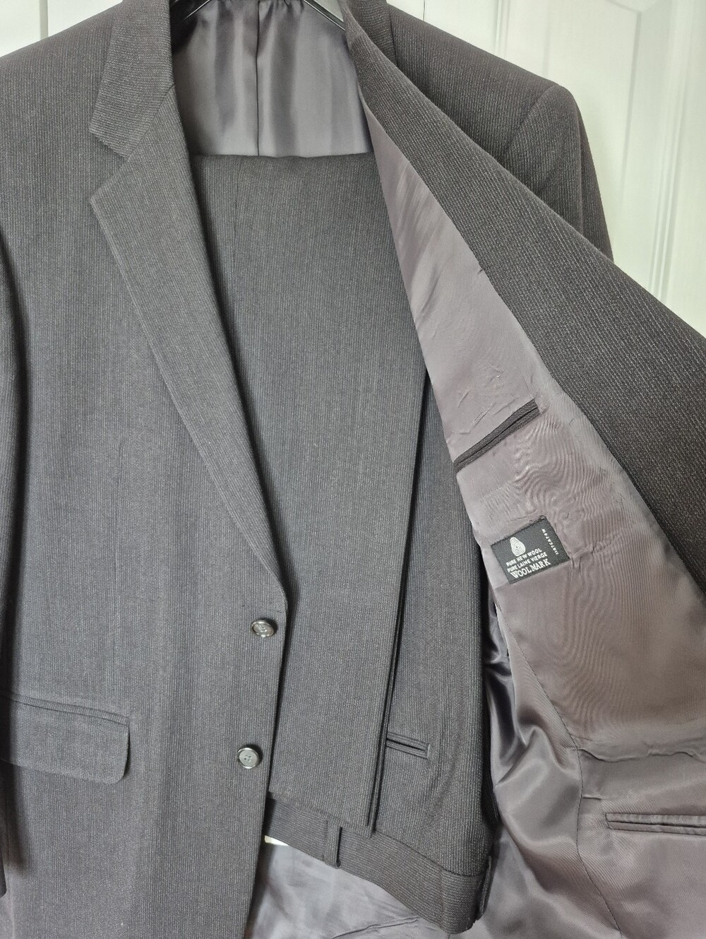 Classic Men's Dark Charcoal Two-Button Blazer Suit